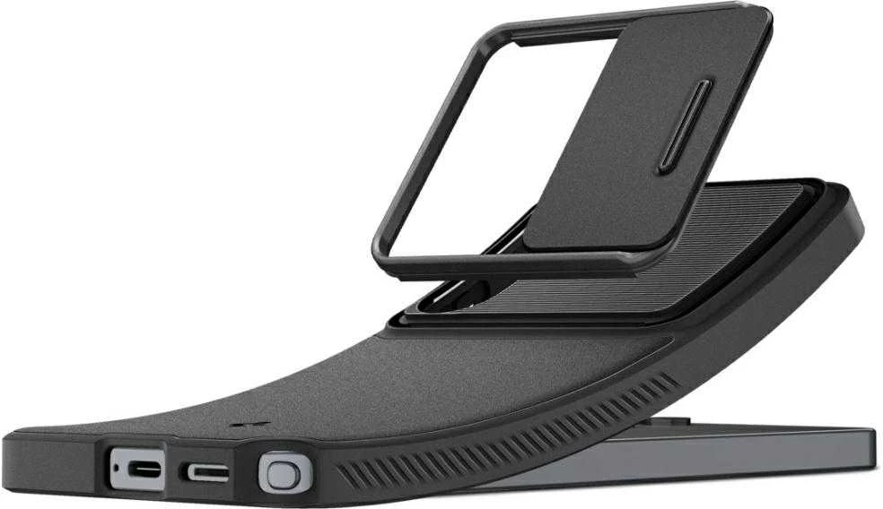 Spigen Optik Armor dėklas skirtas Samsung Galaxy S26 Ultra – juodos spalvos