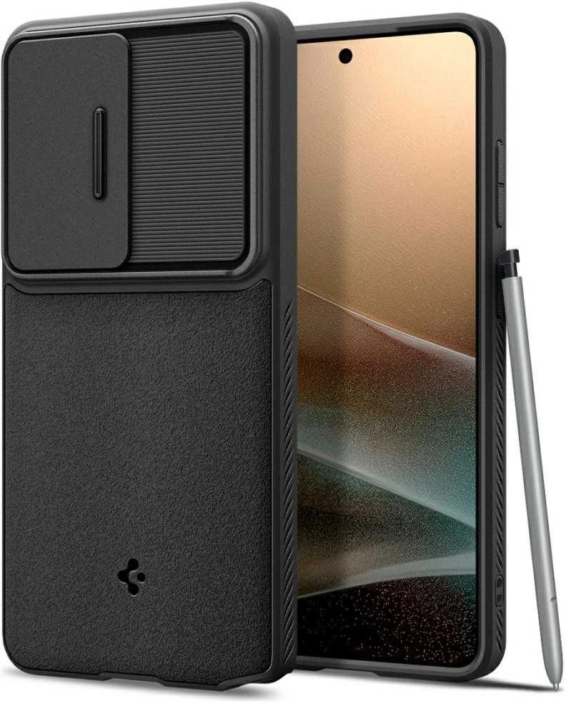 Spigen Optik Armor dėklas skirtas Samsung Galaxy S26 Ultra – juodos spalvos