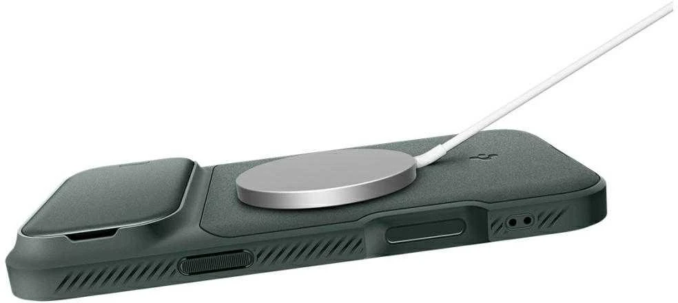 Spigen Optik Armor Mag MagSafe dėklas Apple iPhone 17 Pro Abyss žalios spalvos