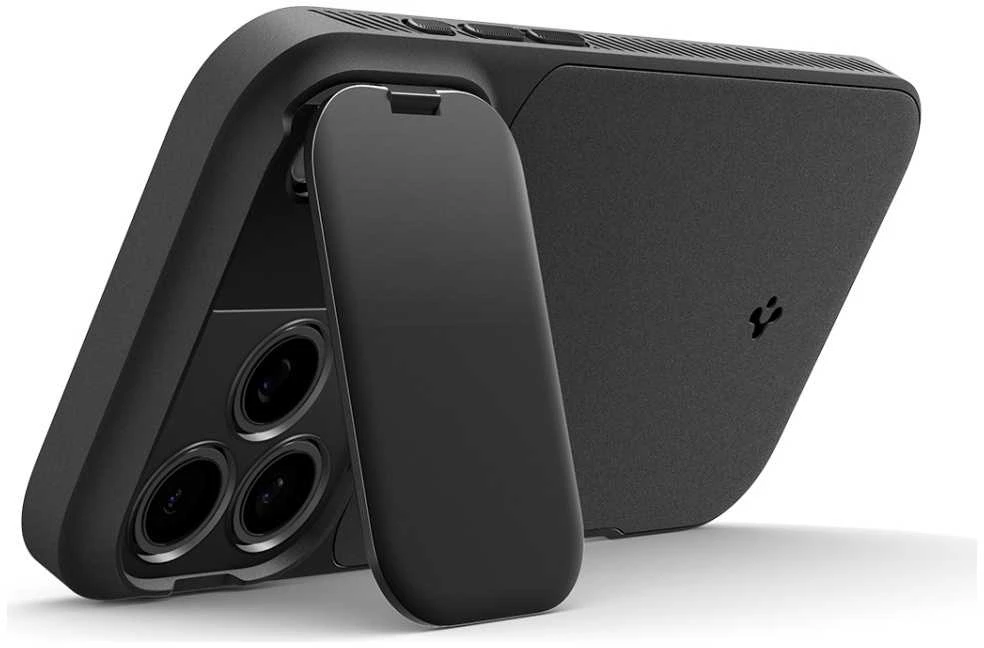 Spigen Optik Armor MagSafe dėklas skirtas Apple iPhone 17 Pro – juodos spalvos