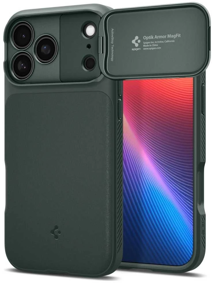Dėklas Spigen Optik Armor MagSafe, abyss žalias - iPhone 17 Pro Max