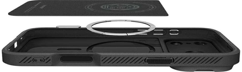 Dėklas Spigen Optik Armor MagSafe, juodas - iPhone 17 Pro Max
