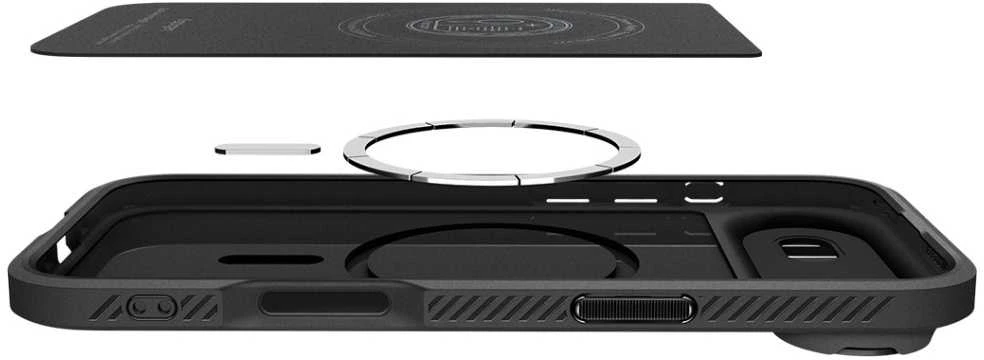 Dėklas Spigen Optik Armor MagSafe, juodos spalvos – Apple iPhone Air