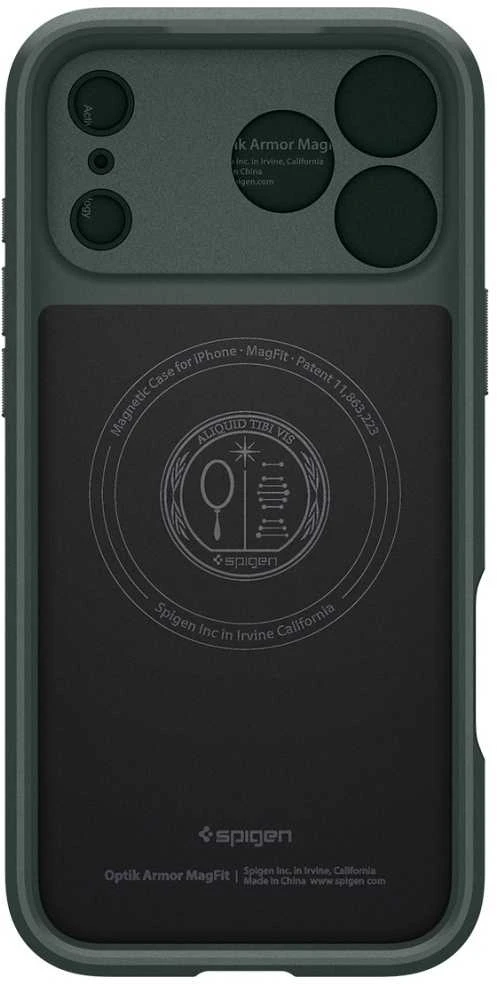 Dėklas Spigen Optik Armor MagSafe, abyss žalias - iPhone 17 Pro Max
