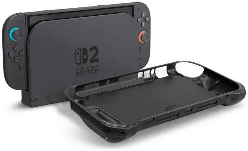 „Spigen Rugged Armor“ dėklas, skirtas „Nintendo Switch 2“ – matinis juodas