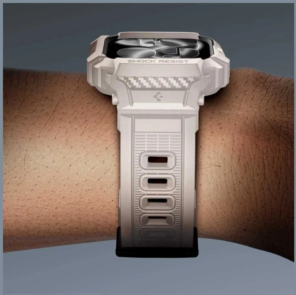 Spigen Rugged Armor ”Pro” V2 Apple Watch 10 / 11 (46 mm) Dune rusvai gelsvas
