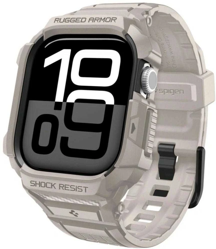 Spigen Rugged Armor ”Pro” V2 Apple Watch 10 / 11 (46 mm) Dune rusvai gelsvas