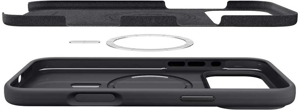 Dėklas Spigen Silicone Fit MagSafe, juodas - iPhone 17 Pro Max