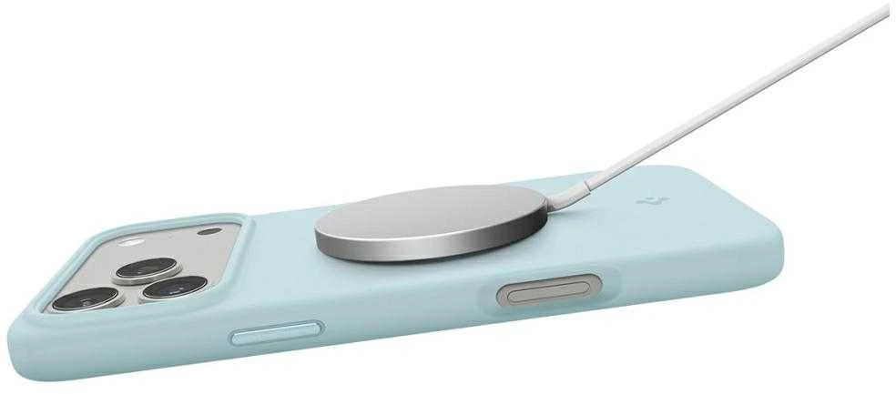 Dėklas Spigen Silicone Fit MagSafe, mute mėlynas - iPhone 17 Pro Max