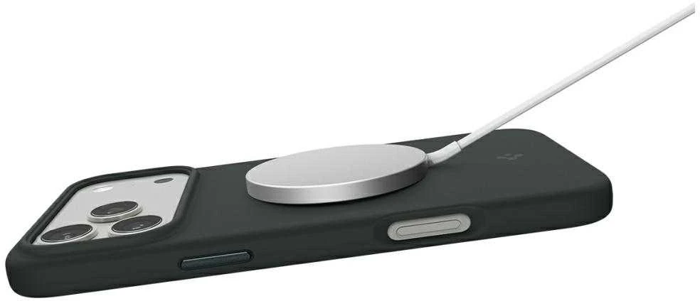 Dėklas Spigen Silicone Fit MagSafe, abyss žalias - iPhone 17 Pro Max