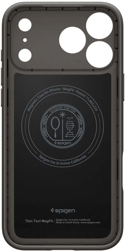 Spigen Thin Fit MagSafe dėklas skirtas iPhone 17 Pro – pilkos spalvos