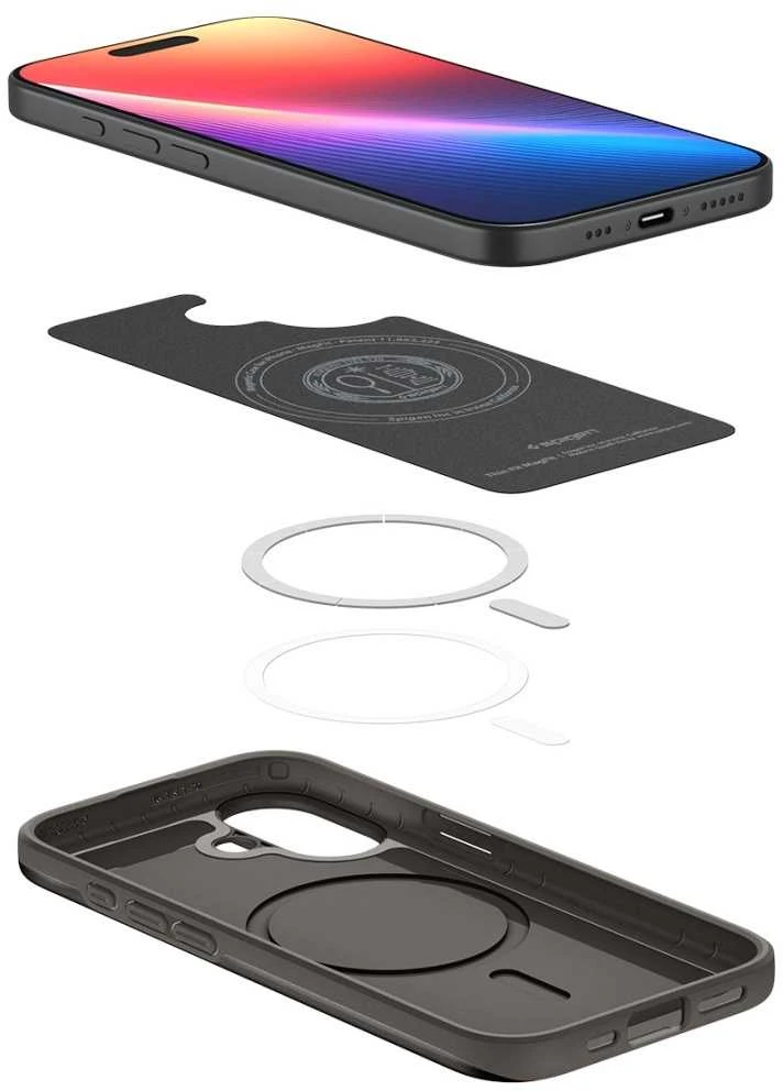 Spigen Thin Fit MagSafe dėklas skirtas Apple iPhone 17 – pilkos spalvos