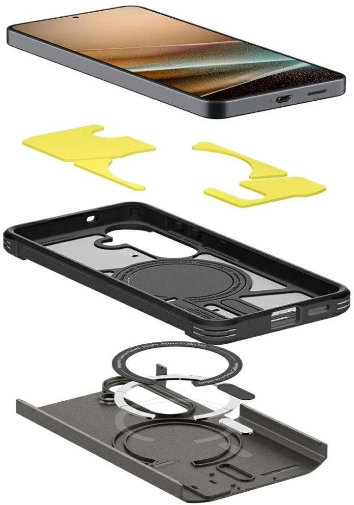 Spigen Tough Armor Mag MagSafe dėklas skirtas Samsung Galaxy S26 – pilkos spalvos