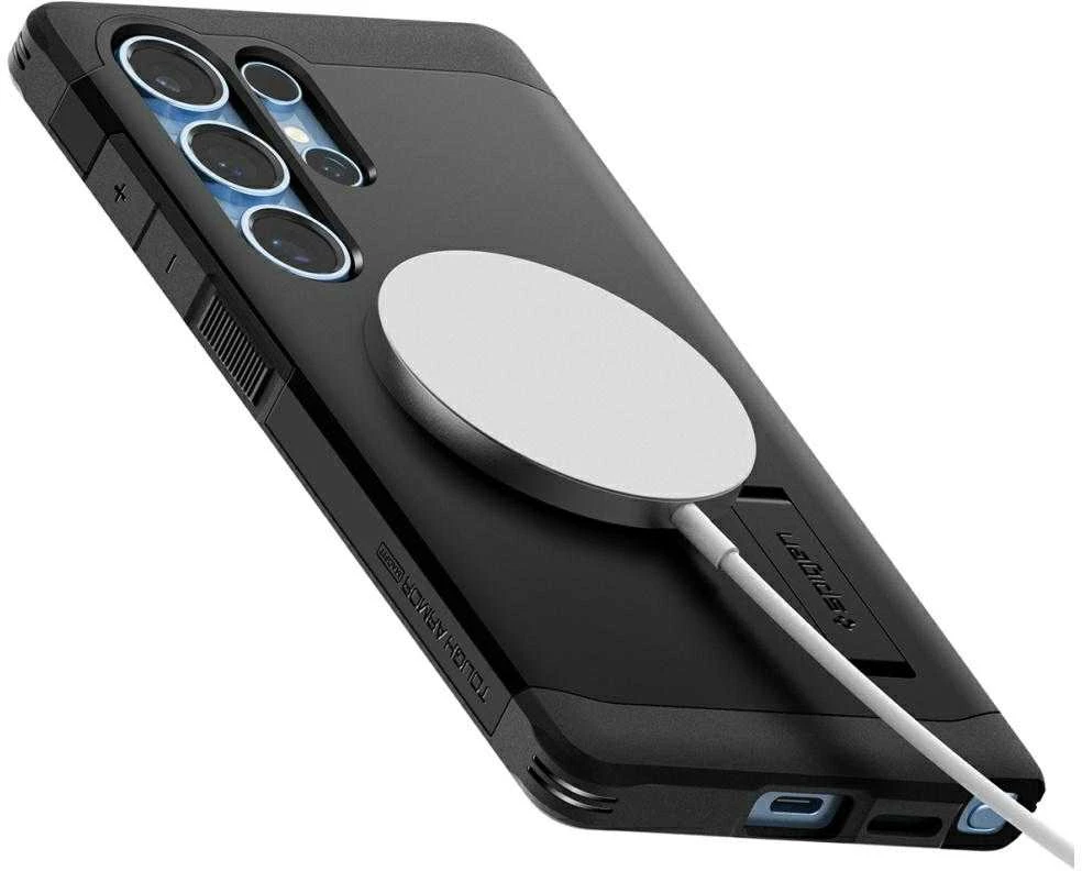 Spigen Tough Armor MagSafe Samsung Galaxy S25 Ultra – dėklas telefonui juodos spalvos