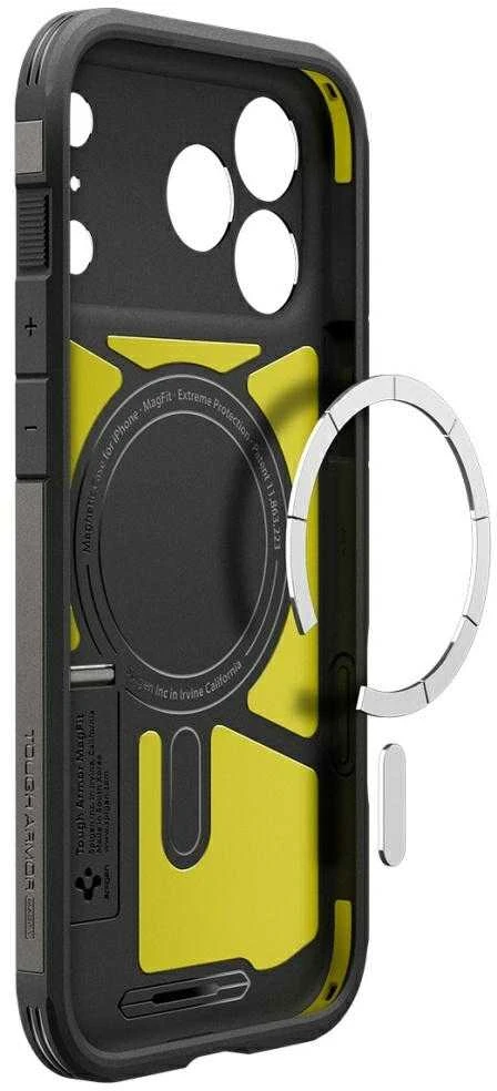 Spigen Tough Armor "T" MagSafe dėklas skirtas Apple iPhone 17 Pro – pilkos spalvos
