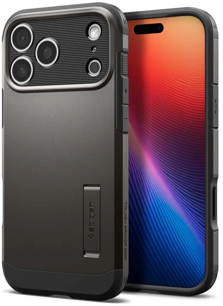 Spigen Tough Armor "T" MagSafe dėklas skirtas Apple iPhone 17 Pro – pilkos spalvos