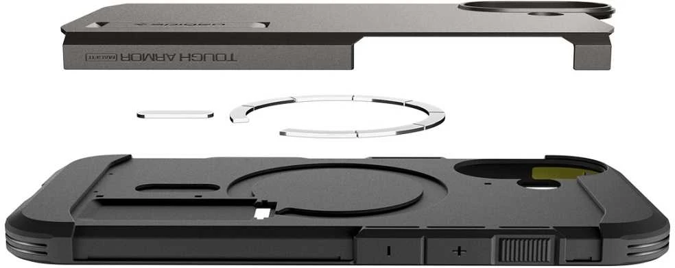 Spigen Tough Armor "T" MagSafe dėklas skirtas Apple iPhone 17 – pilkos spalvos