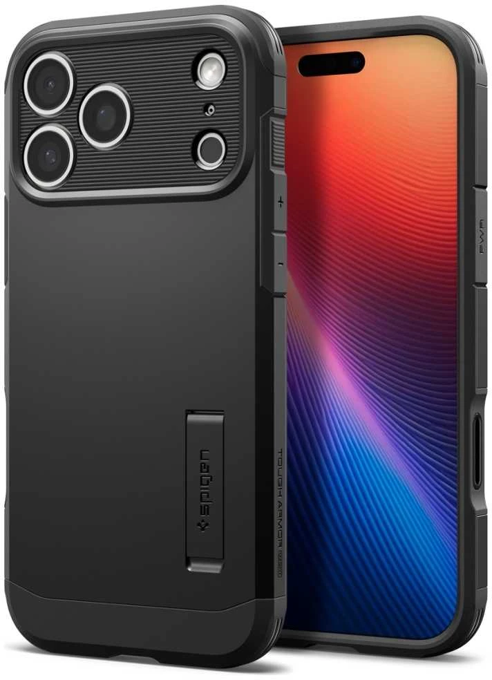 Spigen Tough Armor "T" MagSafe dėklas skirtas Apple iPhone 17 Pro – juodos spalvos