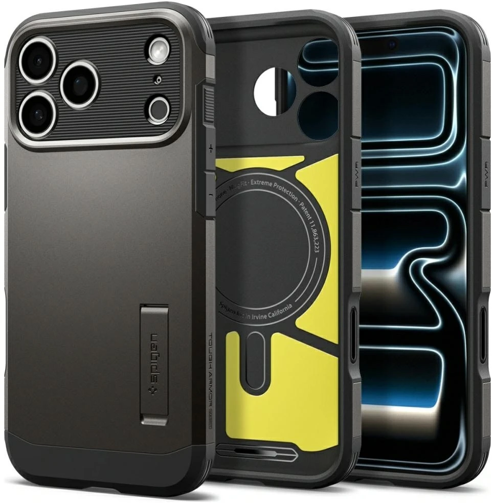 Dėklas SPIGEN case TOUGH ARMOR T compatible with MagSafe for IPHONE 18 Pro Max / 17 Pro Max gunmetal
