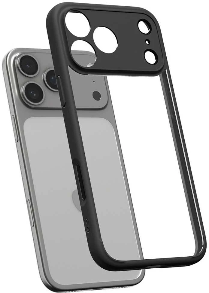 Dėklas Spigen Ultra Hybrid, matte juodas - iPhone 17 Pro