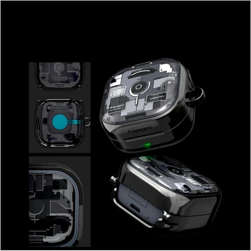 Dėklas Spigen Ultra Hybrid Samsung Galaxy BUDS 4 / 4 PRO ZERO ONE juodos spalvos