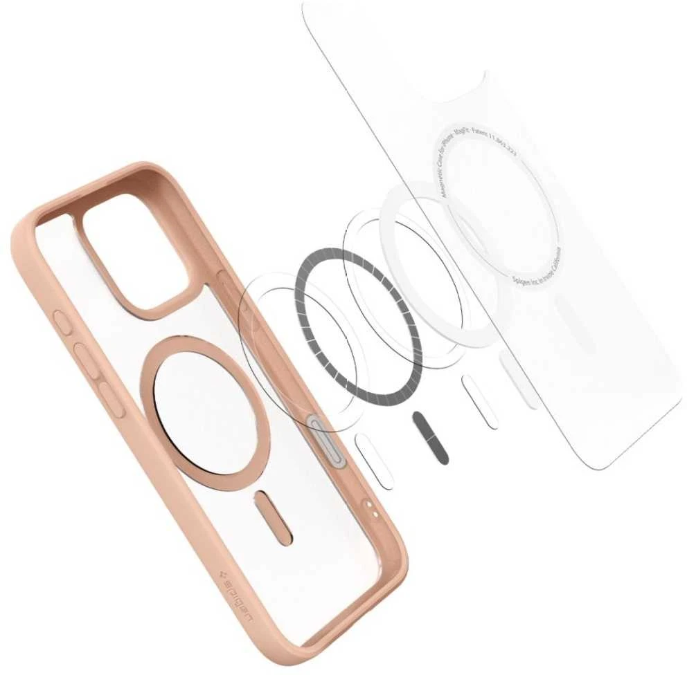 Dėklas Spigen Ultra Hybrid ”T” Mag Magsafe iPhone 16 Pro rožinė