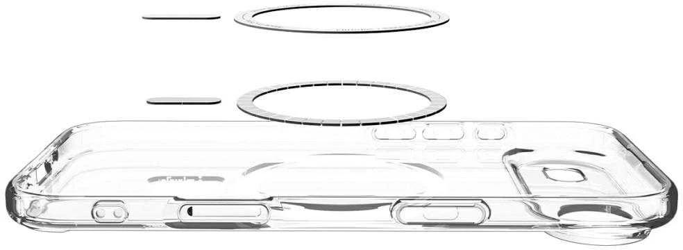Spigen Ultra Hybrid MagSafe dėklas skirtas Apple iPhone 17 Air – skaidrus pilkos spalvos
