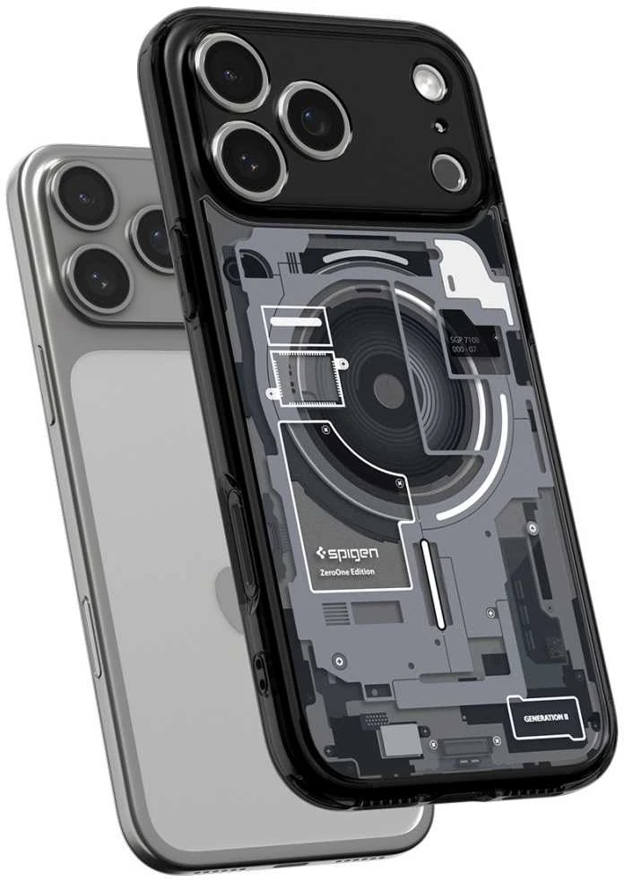 Dėklas Spigen Ultra Hybrid MagSafe, zero one juodas - iPhone 17 Pro Max