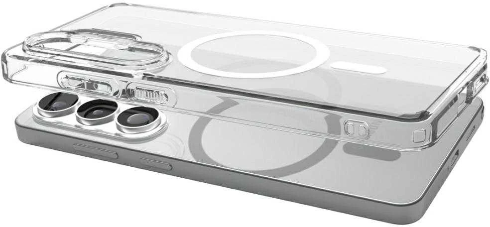 Spigen Ultra Hybrid Mag MagSafe dėklas skirtas Samsung Galaxy S26 Ultra – Clear and Baltas