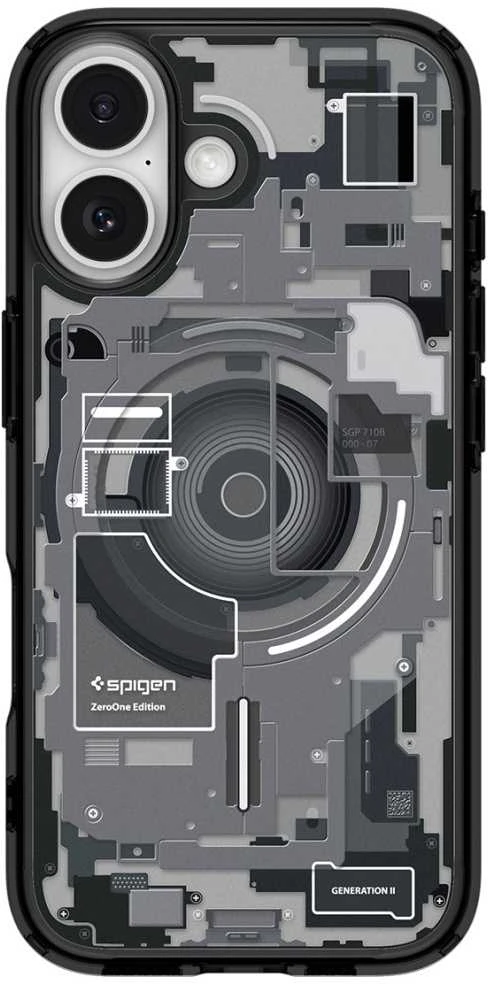 Spigen Ultra Hybrid MagSafe dėklas skirtas Apple iPhone 17 Zero One – juodos spalvos