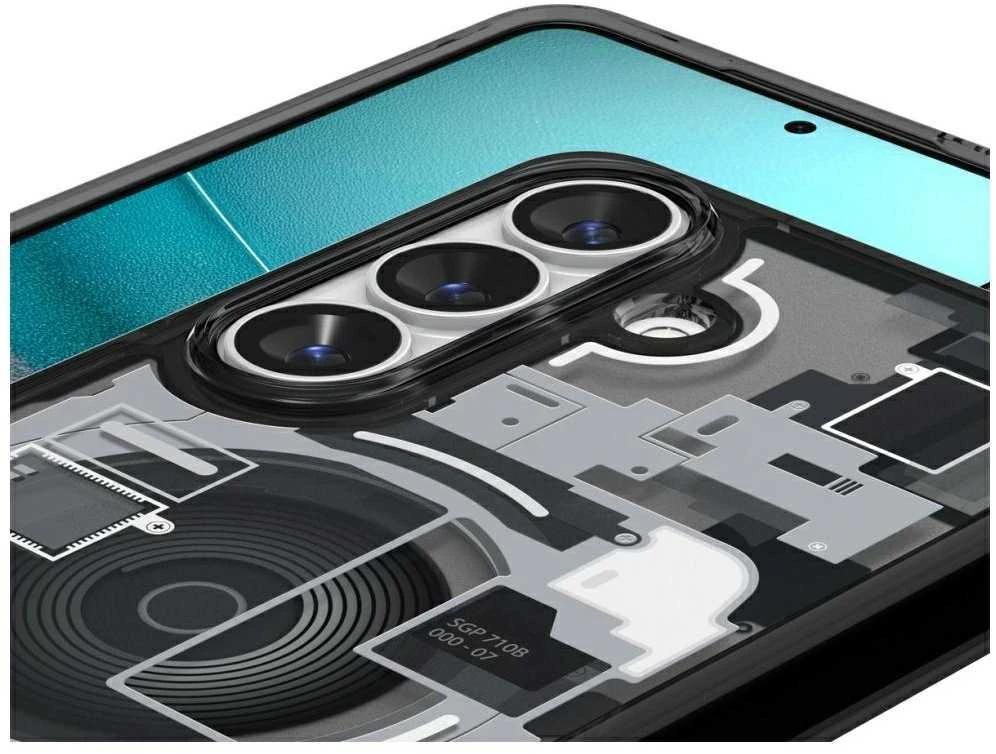 Spigen Ultra Hybrid Mag MagSafe dėklas skirtas Samsung Galaxy S26+ Zero One – skaidrus ir juodos spalvos
