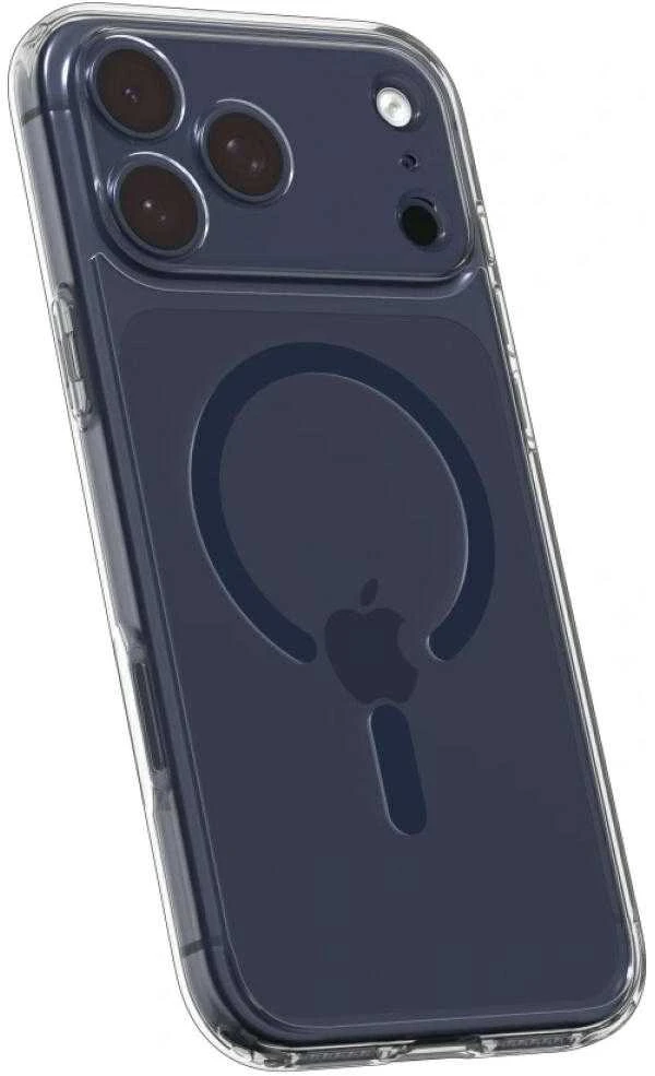 Dėklas „Spigen Ultra Hybrid MagSafe“, skaidrus, tamsiai mėlynas - iPhone 17 Pro