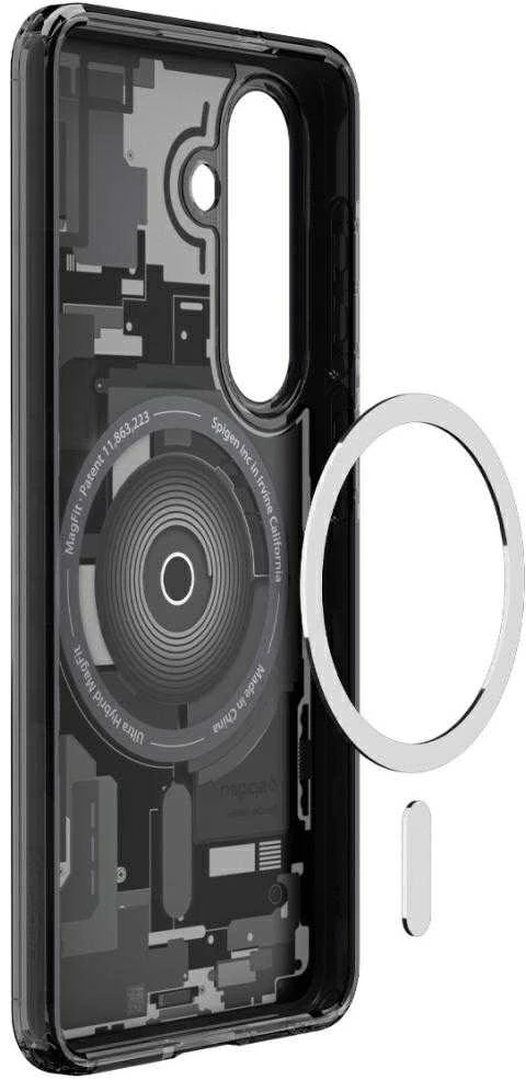 Spigen Ultra Hybrid Mag MagSafe dėklas skirtas Samsung Galaxy S26 Zero One – Clear juodos spalvos