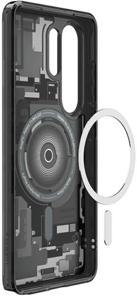 Spigen Ultra Hybrid Mag MagSafe dėklas skirtas Samsung Galaxy S26 Ultra Zero One – skaidrus juodas