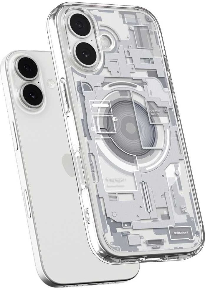 Spigen Ultra Hybrid MagSafe dėklas skirtas Apple iPhone 17 Zero One – baltos spalvos