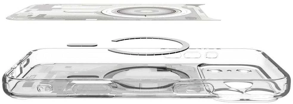 Dėklas „Spigen Ultra Hybrid MagSafe“, „Zero One“ baltos – „iPhone 17 Pro Max“