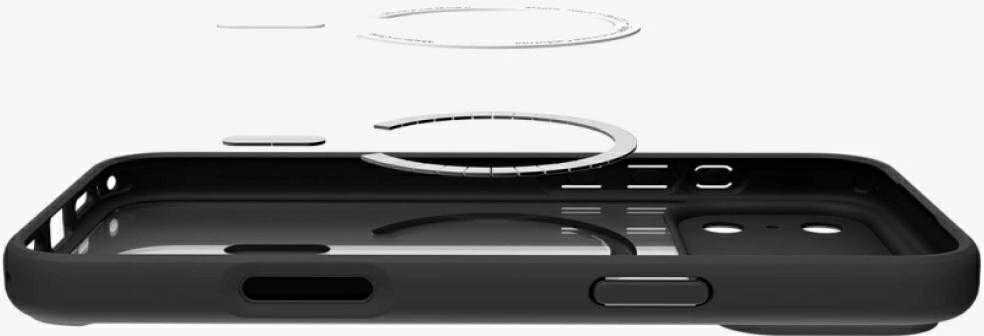 Dėklas Spigen Ultra Hybrid MagSafe, frost juodas oranžinis - iPhone 17 Pro Max