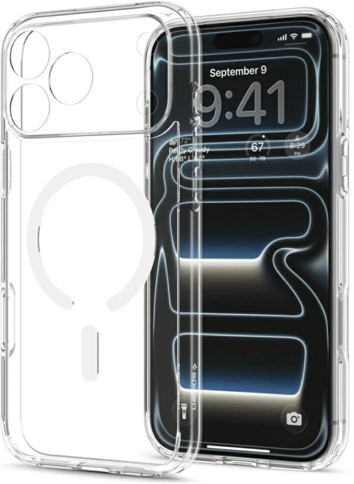 Spigen Ultra Hybrid MagSafe dėklas iPhone 18 Pro Max / 17 Pro Max - permatomas ir baltas