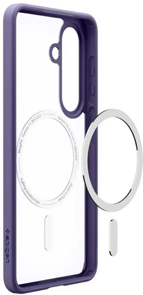 Spigen Ultra Hybrid Mag MagSafe dėklas skirtas Samsung Galaxy S26+ – skaidrus ir mėlynos spalvos