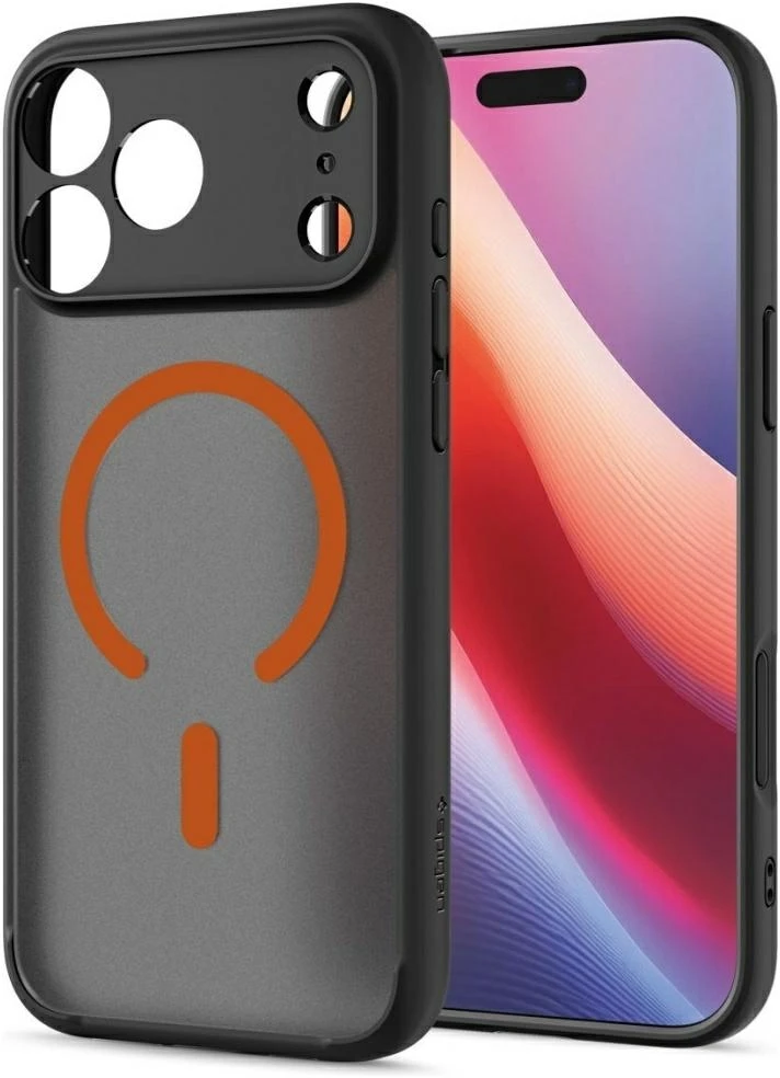 Dėklas Spigen Ultra Hybrid Mag MagSafe do iPhone 18 Pro Max / 17 Pro Max juoda-oranžinė