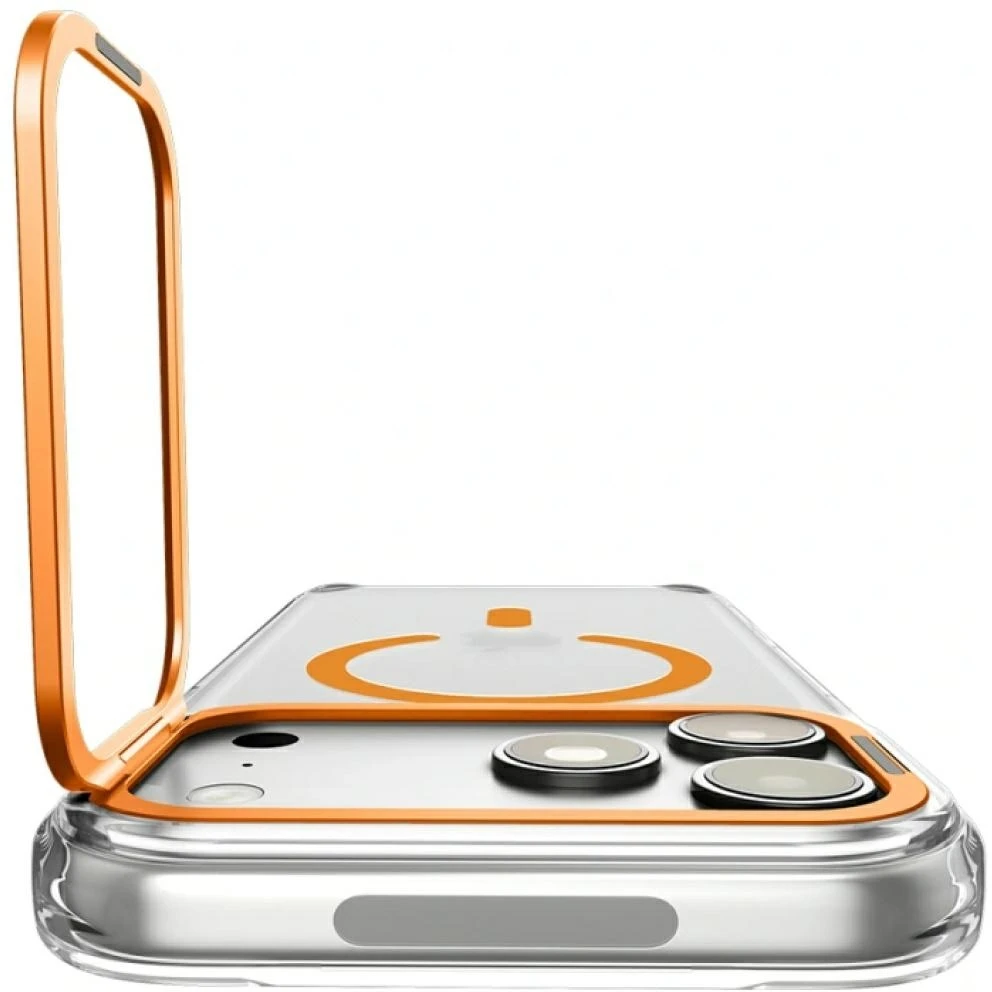 Dėklas Spigen Ultra Hybrid Optik S MagSafe do iPhone 17 Pro / 18 Pro permatomas oranžinė