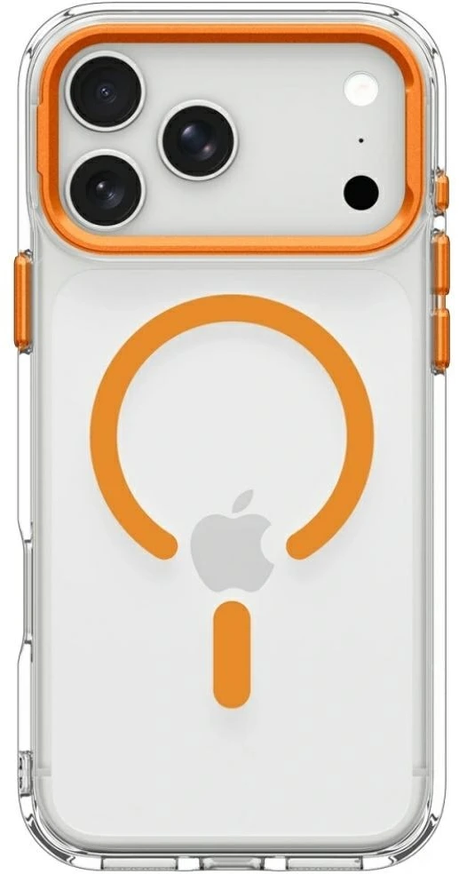 Dėklas Spigen Ultra Hybrid Optik S MagSafe do iPhone 17 Pro Max / 18 Pro Max permatomas oranžinė