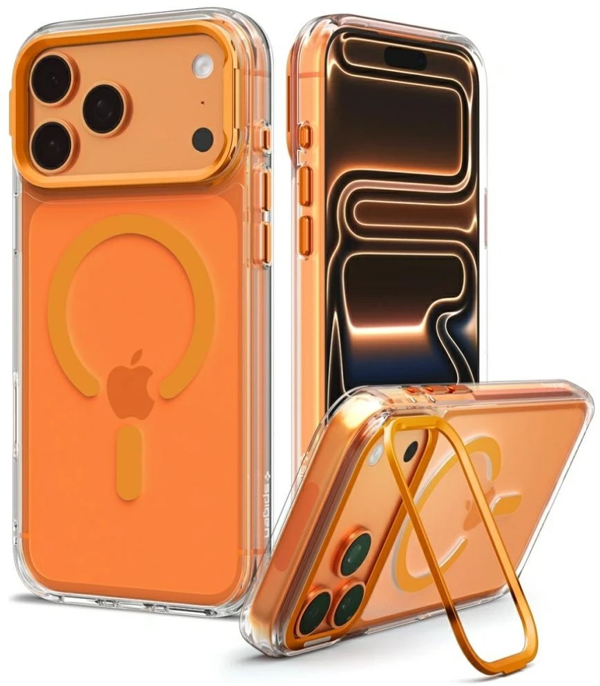 Dėklas Spigen Ultra Hybrid Optik S MagSafe do iPhone 17 Pro Max / 18 Pro Max permatomas oranžinė