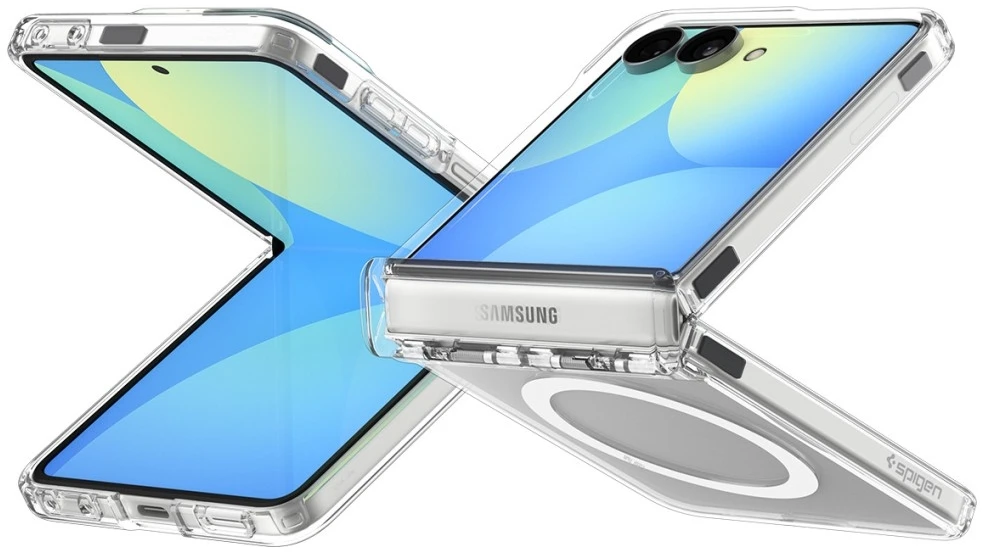 Dėklas SPIGEN ULTRA HYBRID PRO MAGSAFE GALAXY Z FLIP 8 SKAIDRUS/Baltas