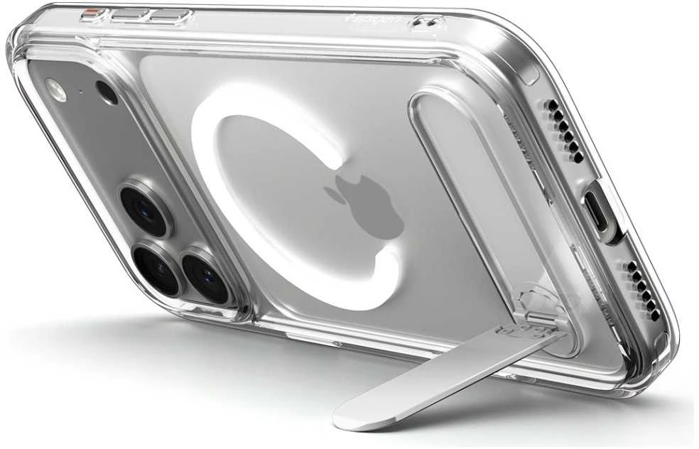 Dėklas Spigen „Ultra Hybrid S MagSafe“, skaidriai baltas – „iPhone 17 Pro Max“