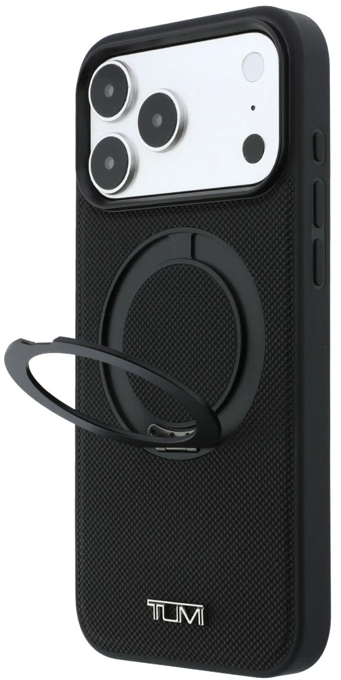 Dėklas Tumi Ballistic su žiediniu stovu MagSafe, skirtas iPhone 18 Pro Max / 17 Pro Max, juodas