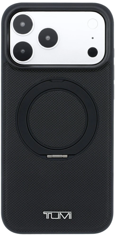Dėklas Tumi Ballistic su žiediniu stovu MagSafe, skirtas iPhone 18 Pro Max / 17 Pro Max, juodas