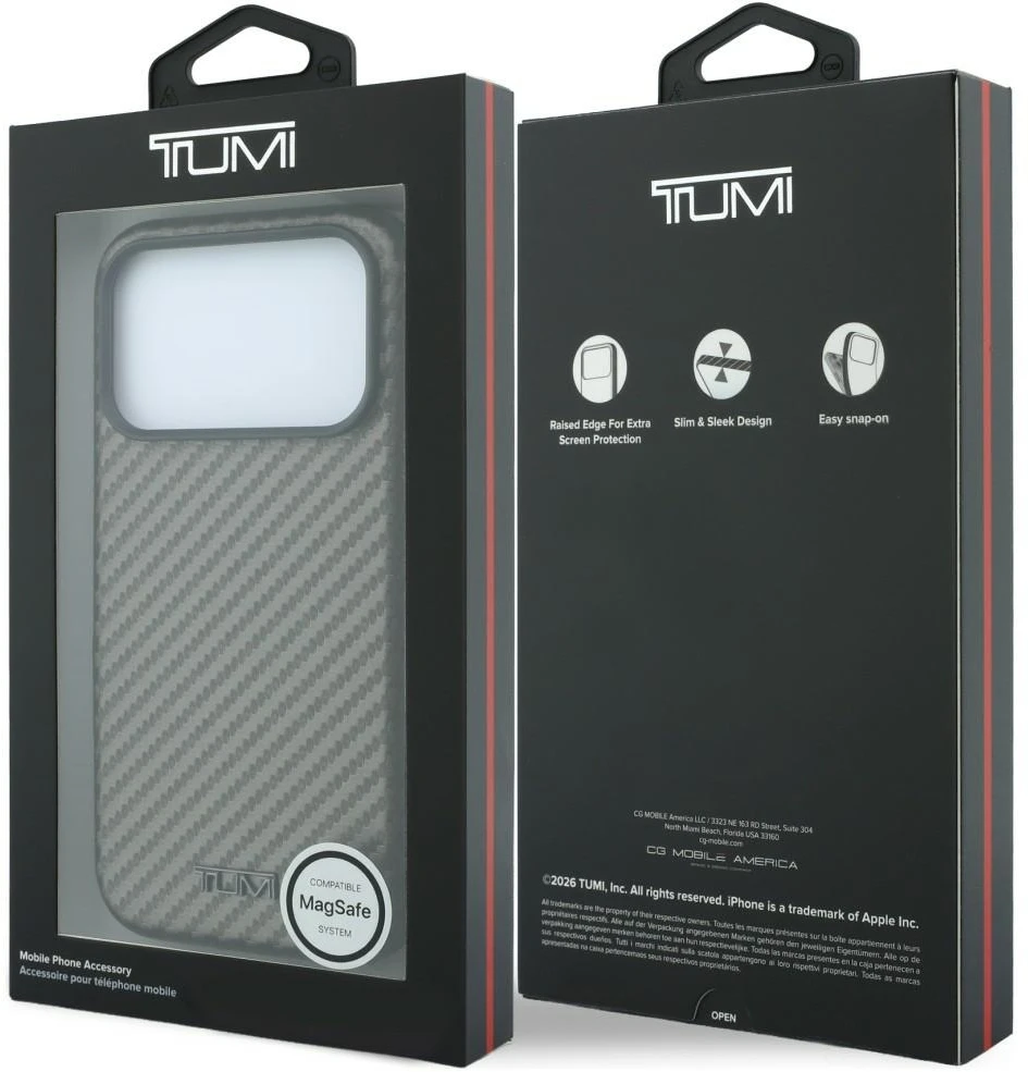 Dėklas Tumi Carbon MagSafe do iPhone 18 Pro Max / 17 Pro Max antracytowy