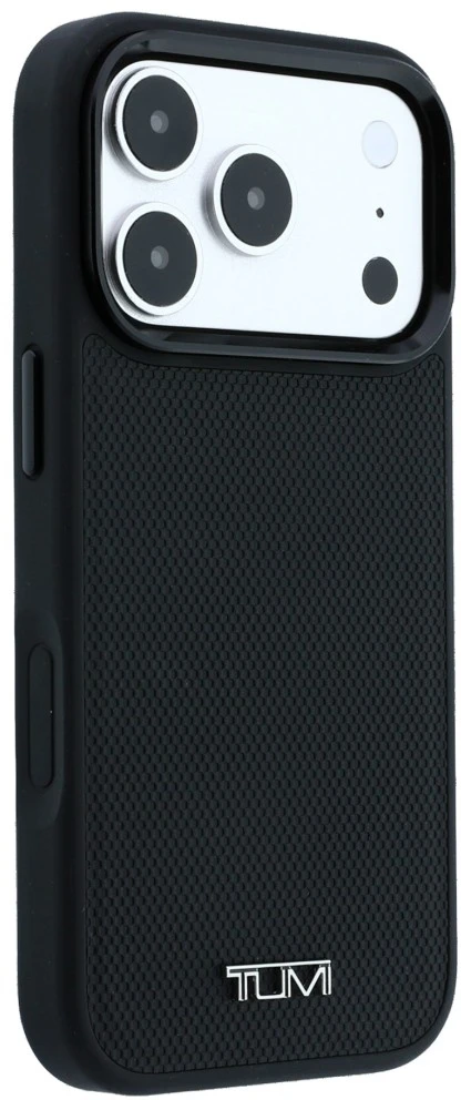 Dėklas Tumi Leather Ballistic Pattern MagSafe do iPhone 18 Pro / 17 Pro juoda