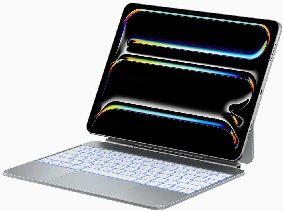 Dėklas Typecase Edge Pro su klaviatūra do iPad Air 13" M2 2024 / M3 2025 / M4 2026 sidabrinė